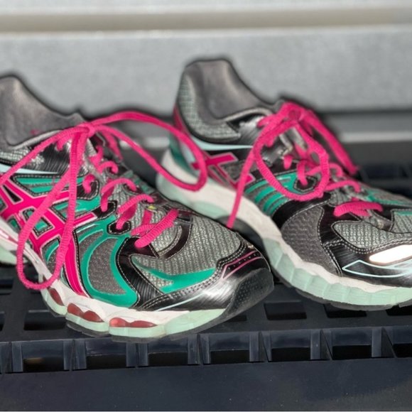 Asics Womens Gel Nimbus 15 Running Shoes Green T3B5N Low Top Sneakers 11.5 - Picture 3 of 7